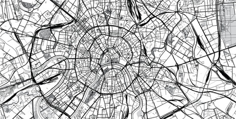 Urban vector city map of Moscow, Russia