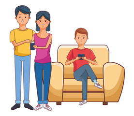 Obraz premium Millennials and smartphones