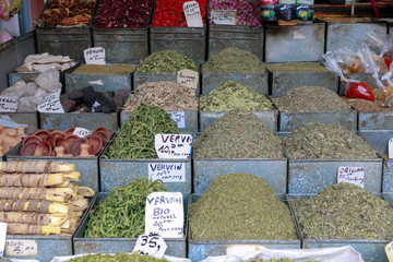 Spices on a moroccan market,Marrakesh, Morocco.