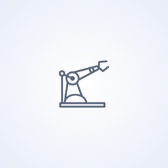 Machine concept robotic arm, vector best gray line icon