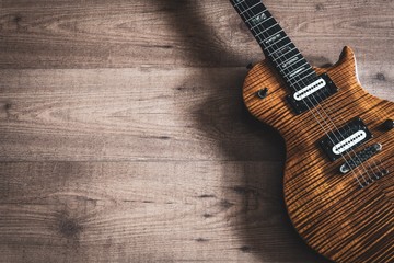 Obraz premium guitar on wooden background