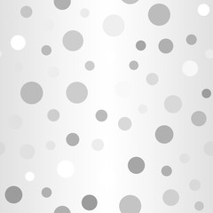 Polka dot pattern. Vector seamless silver background