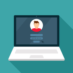 Password protection, Internet security concept. The network is safe. user avatar. Flat vector illustration