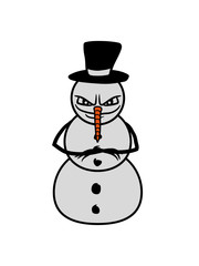 cool schneemann böse winter weihnachten kalt schnee basteln bauen schneeball spaß spielen comic cartoon lustig clipart
