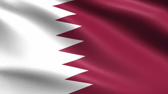 Realistic flag of Qatar, Seamless looping with highly detailed fabric texture, 4k resolution