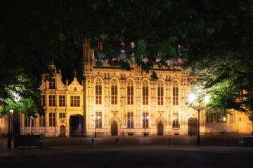 Obraz na płótnie Canvas Stadhuis (City Hall), Burg, Bruges, Belgium, Europe