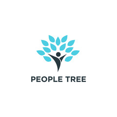 Human Tree Creative Concept Logo Design Template