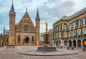 Inner courtyard of the Binnenhof palace in the Hague, Netherlands