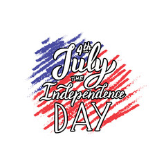 The Independence day greeting card. 4th of July lettering text. National holiday template for website, postcard, print design. Vector eps 10.