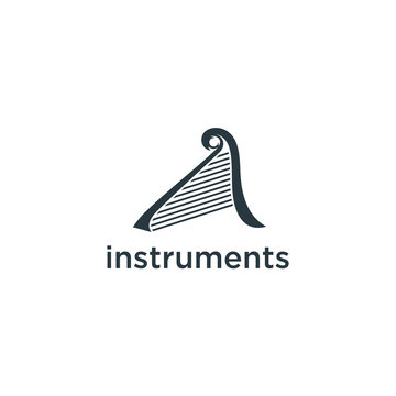 Logo for musical instruments shop, store, record studio, label. with letter A