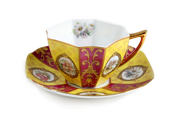 Vintage Tea Cup On White Background