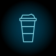 coffee, cappuccino, drink neon icon. Simple thin line, outline vector of Food icons for UI and UX, website or mobile application