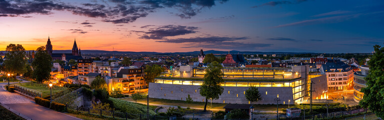 Abenddämmerung über Mainz Panorama