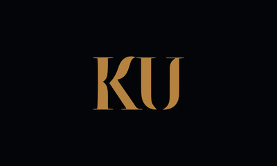 KU logo design template vector illustration minimal design