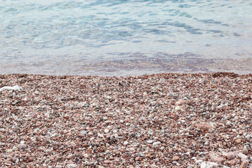 View of close up stone beach. Montenegro