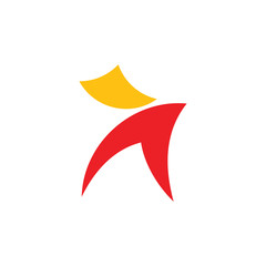 arrow simple geometric logo vector