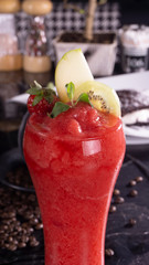 Strawberry Cocktail on dark table