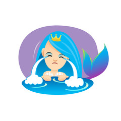mermaid cartoon character cute isolated on white background, beautiful mermaid cartoon characters cute, clip art mermaid blue lovely and funny, clipart mermaid mascot cartoon purple blue
