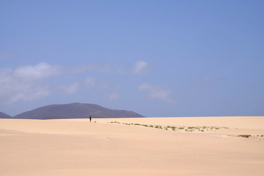 Sand Dunes in National Park Corralejo, Fuerteventura.