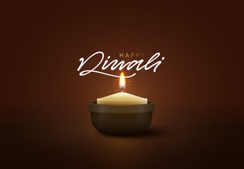 Celebrate Diwali festival of lights. Holiday background Hindu Diwali or Deepavali