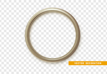 Gray round frame isolated on transparent background