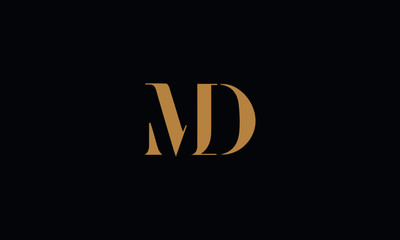 MD logo design icon template vector illustration minimal design