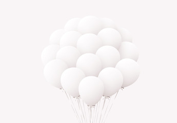 Balloons Bunches Realistic Isolated on White Background