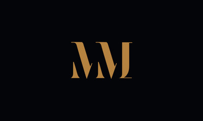 MM logo design icon template vector illustration minimal design - obrazy, fototapety, plakaty