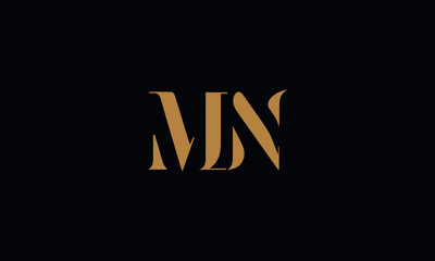 MN logo design icon template vector illustration minimal design