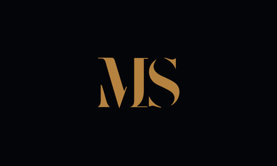 MS logo design icon template vector illustration minimal design