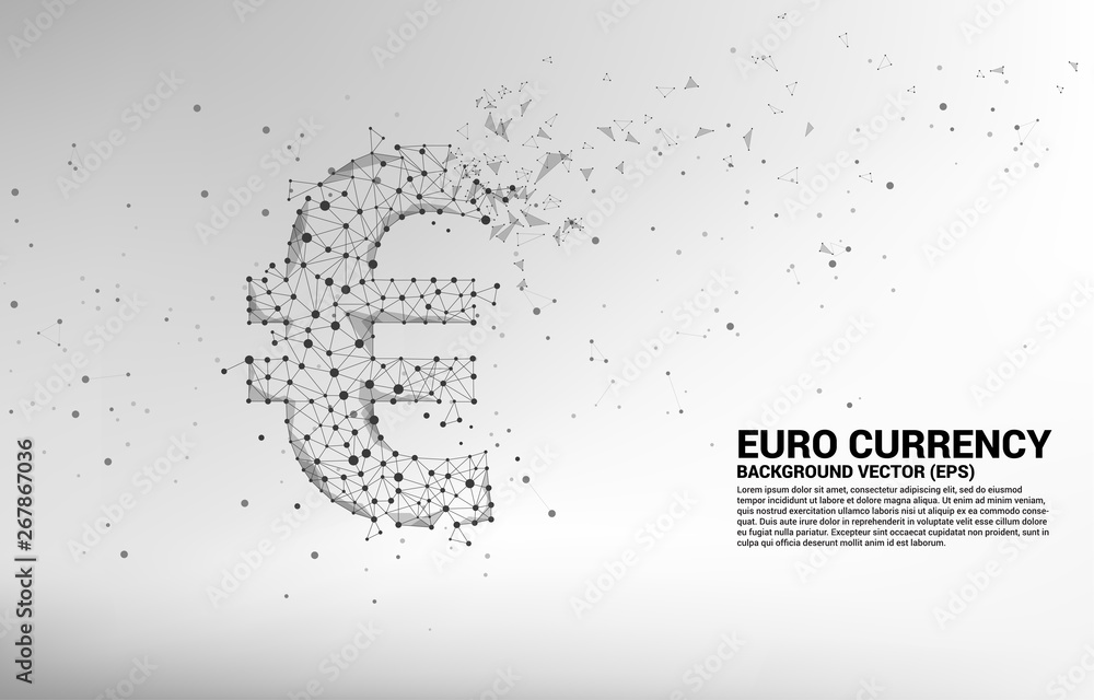 Aufkleber vector money euro currency icon from polygon dot connect line. concept for europe financial network 