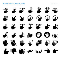 Hand Gestures Interactive Touchscreen Icons