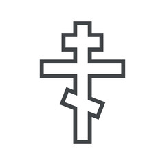 Line icon orthodox cross