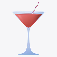 Vector glass of cocktail