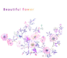 Fototapeta na wymiar Elegant branches and floral illustration
