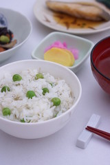 塩豆と釜揚げしらすご飯