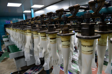 Rubber gloves production line