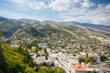 Fototapeta premium Gjirokastra, Albania. Old town center