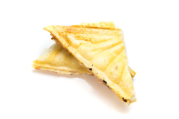 cracker with cheese and basil