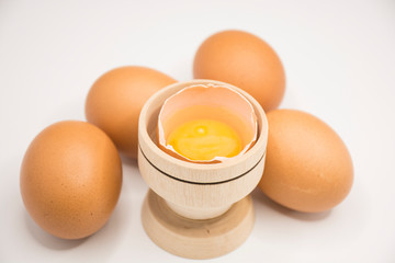 Chicken egg, fresh and ready to eat.