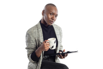 Black African American businesswoman or writer as a keynote speaker for a seminar preparing for the...