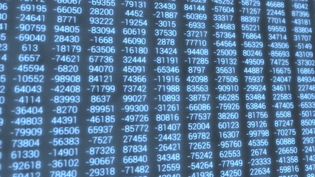 Animation of random numbers changing