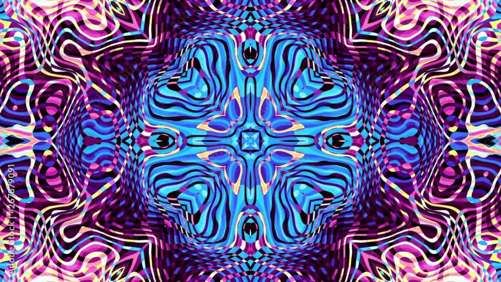 Aufkleber symmetric abstract retro ornament. abstract footage in art nouveau style. loop footage.