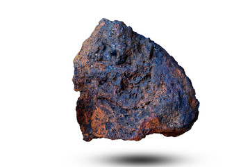 Meteorite rock : black and reddish color texture