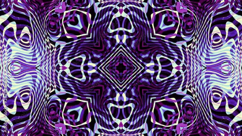 Aufkleber symmetric abstract retro ornament. abstract footage in art nouveau style. loop footage.