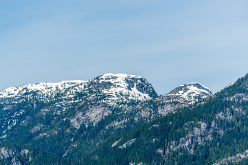 View of mountain road in British Columbia, Canada.