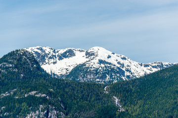 View of mountain road in British Columbia, Canada.