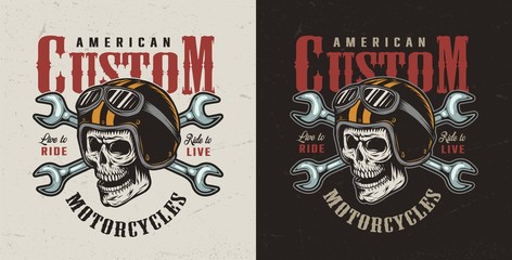 Vintage custom motorcycle logotype