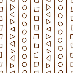 Obraz premium Abstract seamless pattern. Doodle vector template. Old ornament. Retro style. Fashion design. Sketch