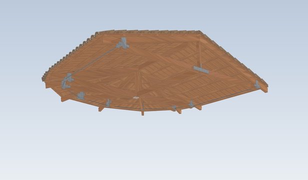 Techo madera dos aguas